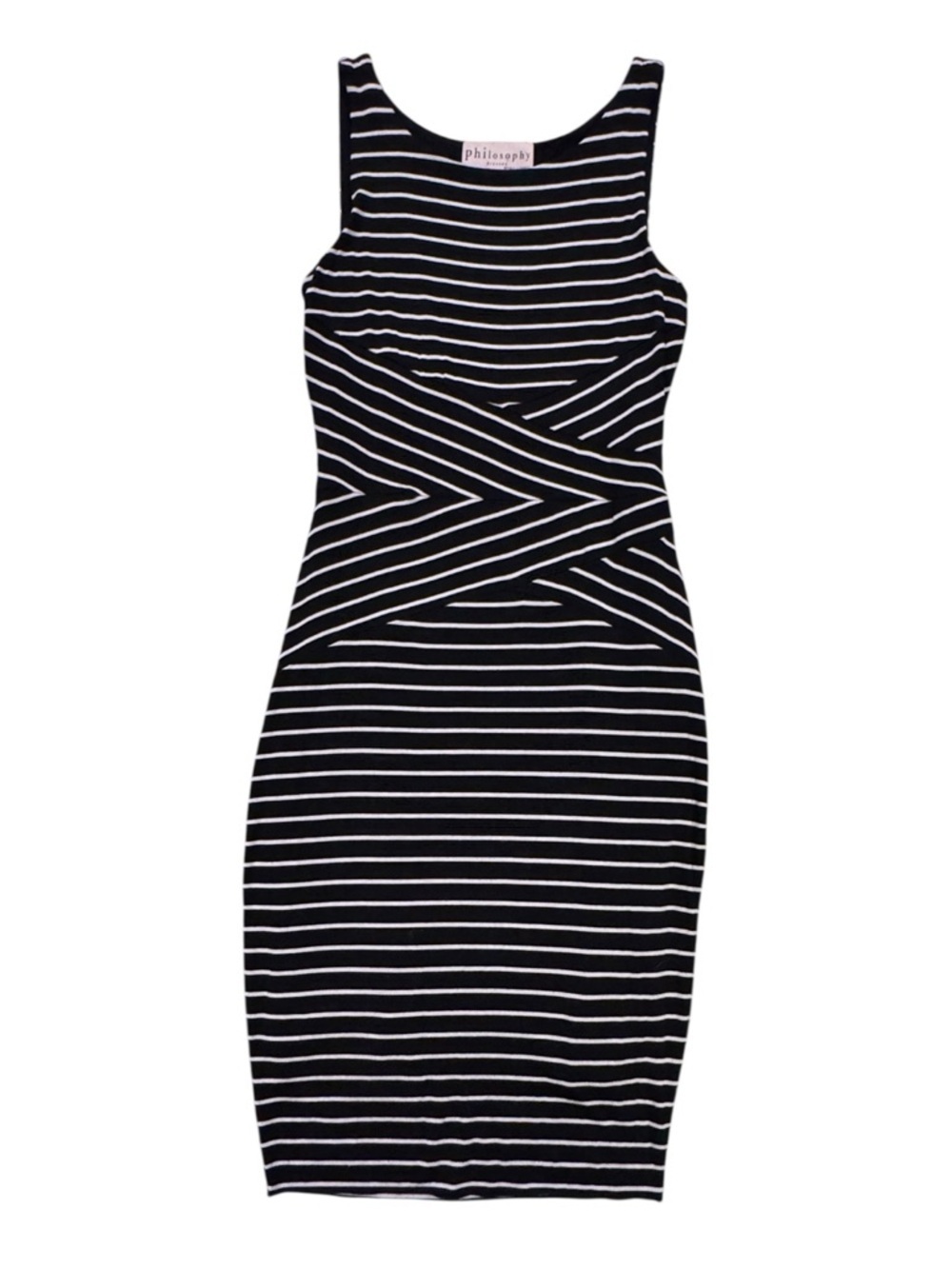 Philosophy Black & White Striped Sheath Dress – Size M